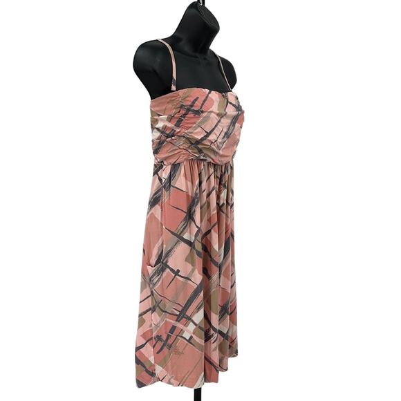 Soma Dress WMNS XL Pink Abstract Spaghetti Strap or Strapless Knee Length - Picture 2 of 6
